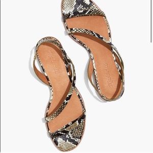 Heidi Slingback Sandal Snake Embossed Leather